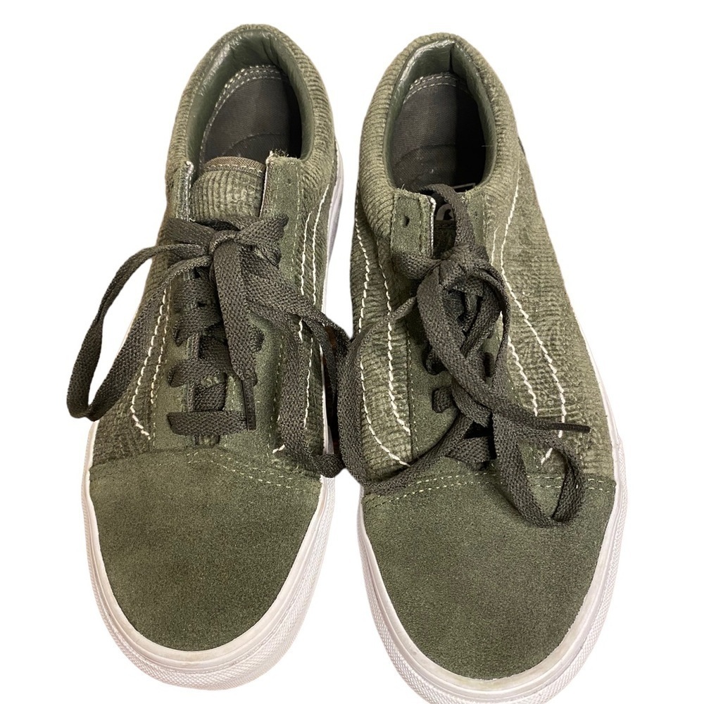 VANS olive green shoes mens size 5.5 or women’s size 7